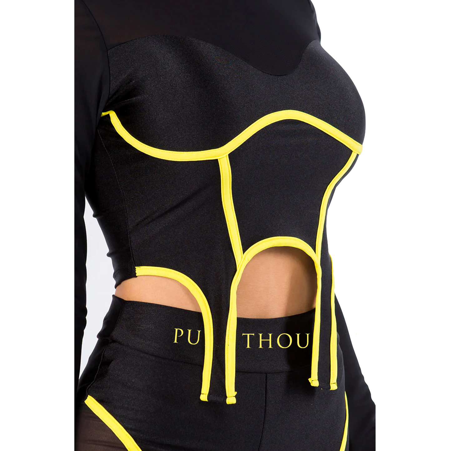PT 2-Piece Mesh Contrast Legging Set
